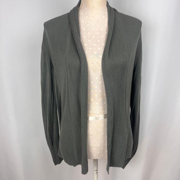 Glimmer by‎ JJ Basics Ribbed Knit Cardigan Sweater Size S Gray Minimalist Basics - Picture 1 of 6